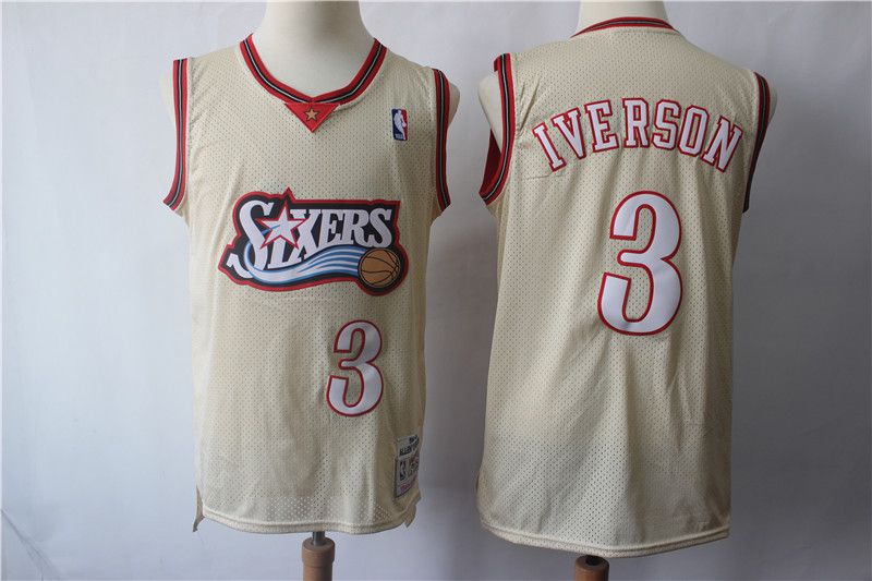 Men Philadelphia 76ers 3 Iverson Gream Retro Limited Edition NBA Jerseys
